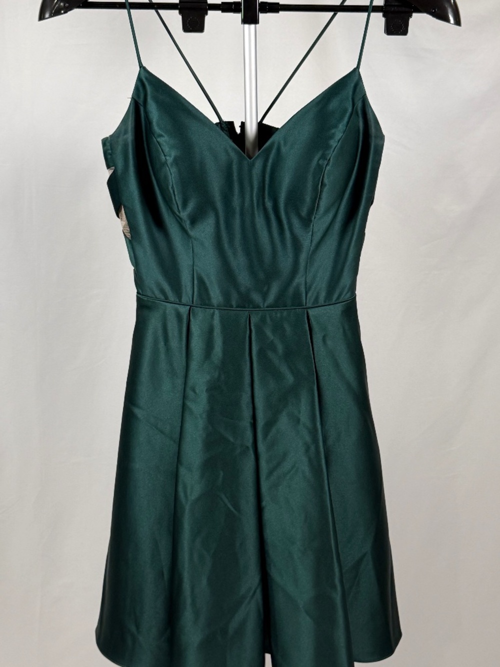 DJ Jaz Emerald Satin Strappy Fit & Flare Dress Size 0